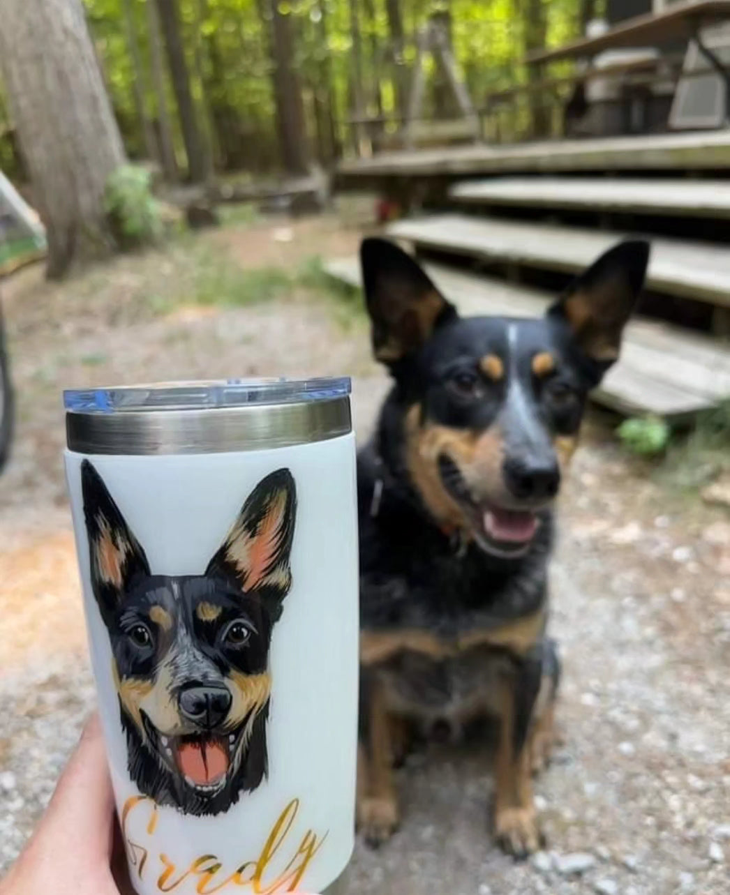 Hand Painted Pet Portrait Tumblers SOLD OUT ONLY AVAILABLE ON ETSY