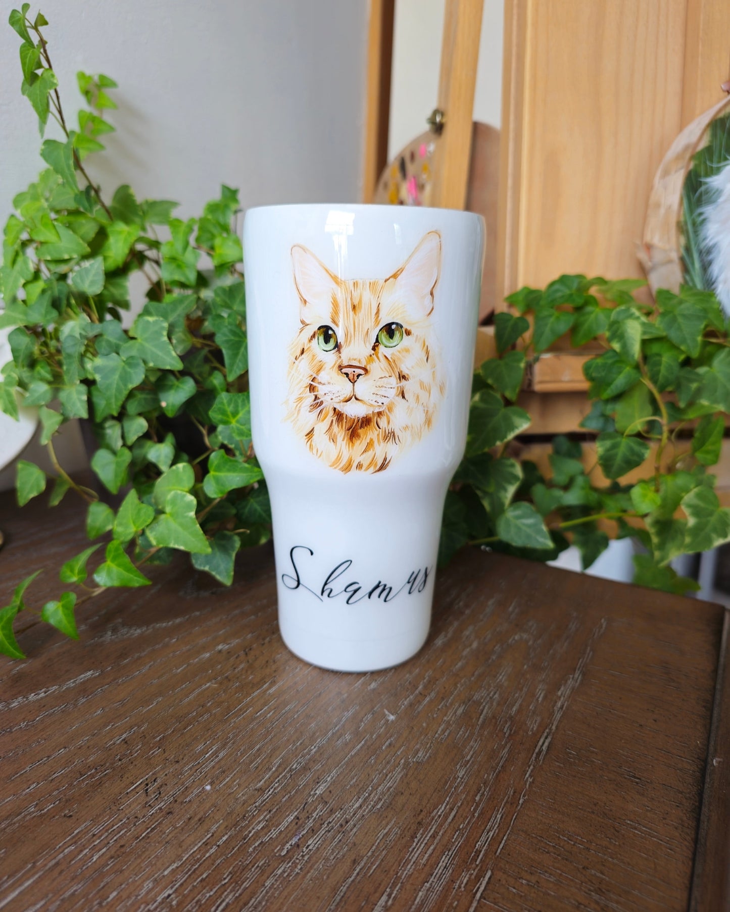 Hand Painted Pet Portrait Tumblers SOLD OUT ONLY AVAILABLE ON ETSY