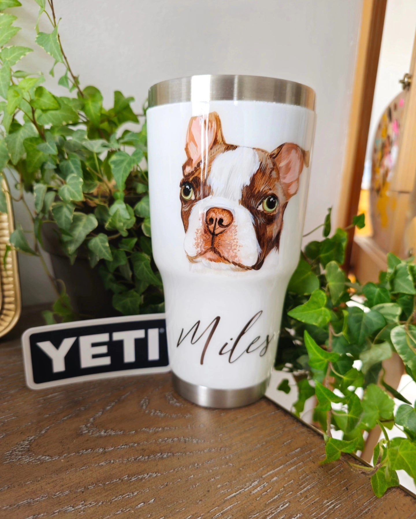 Hand Painted Pet Portrait Tumblers SOLD OUT ONLY AVAILABLE ON ETSY