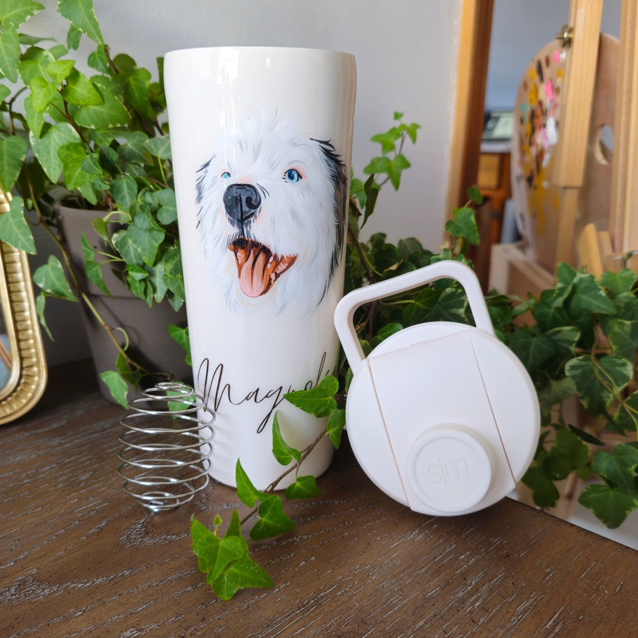 Hand Painted Pet Portrait Tumblers SOLD OUT ONLY AVAILABLE ON ETSY