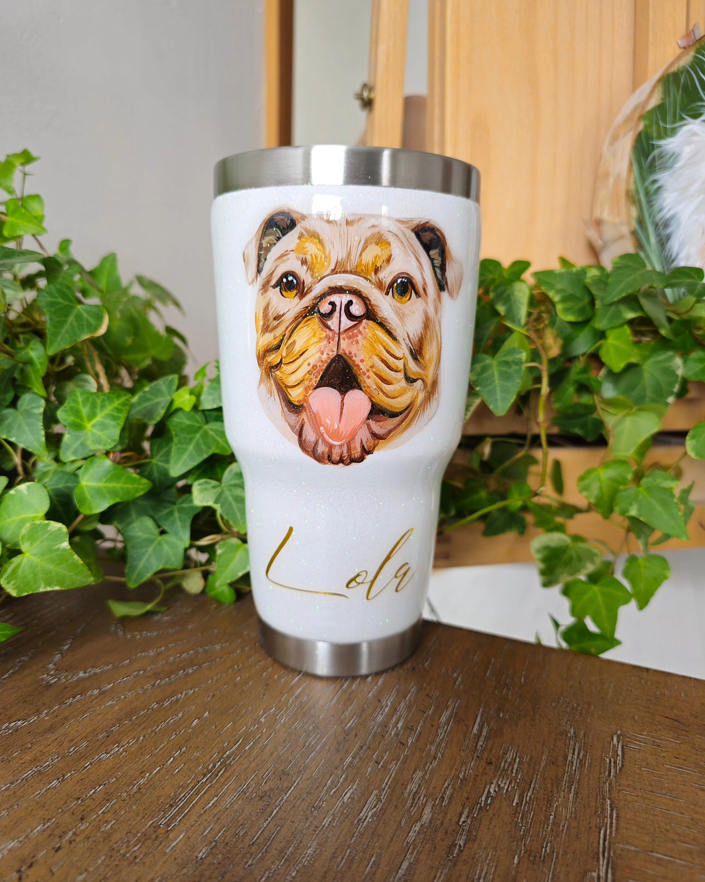 Hand Painted Pet Portrait Tumblers SOLD OUT ONLY AVAILABLE ON ETSY