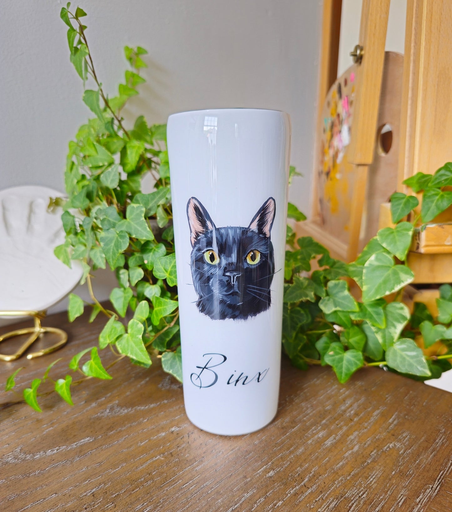 Hand Painted Pet Portrait Tumblers SOLD OUT ONLY AVAILABLE ON ETSY