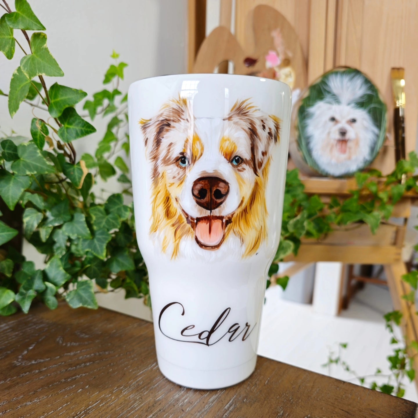 Hand Painted Pet Portrait Tumblers SOLD OUT ONLY AVAILABLE ON ETSY