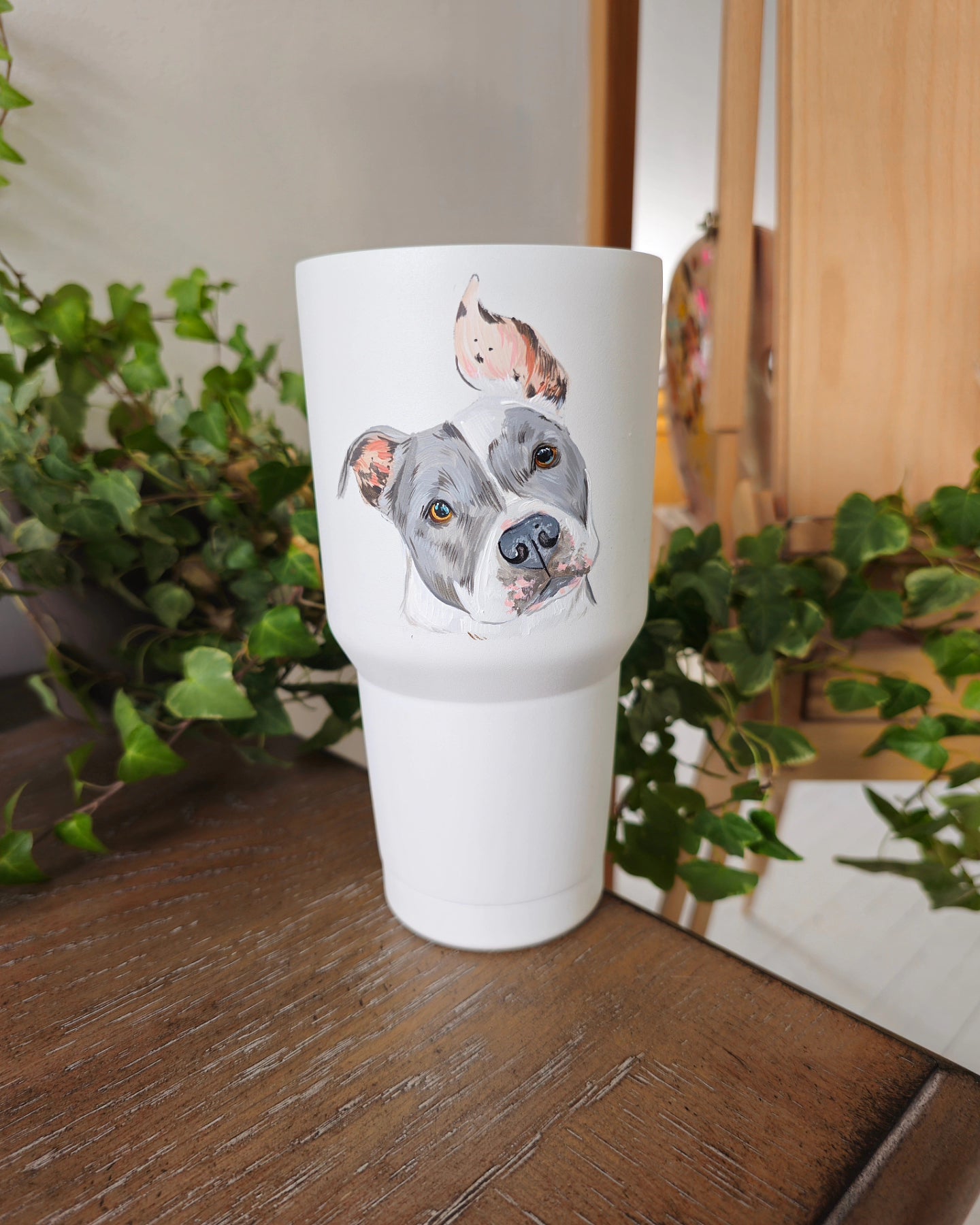 Hand Painted Pet Portrait Tumblers SOLD OUT ONLY AVAILABLE ON ETSY