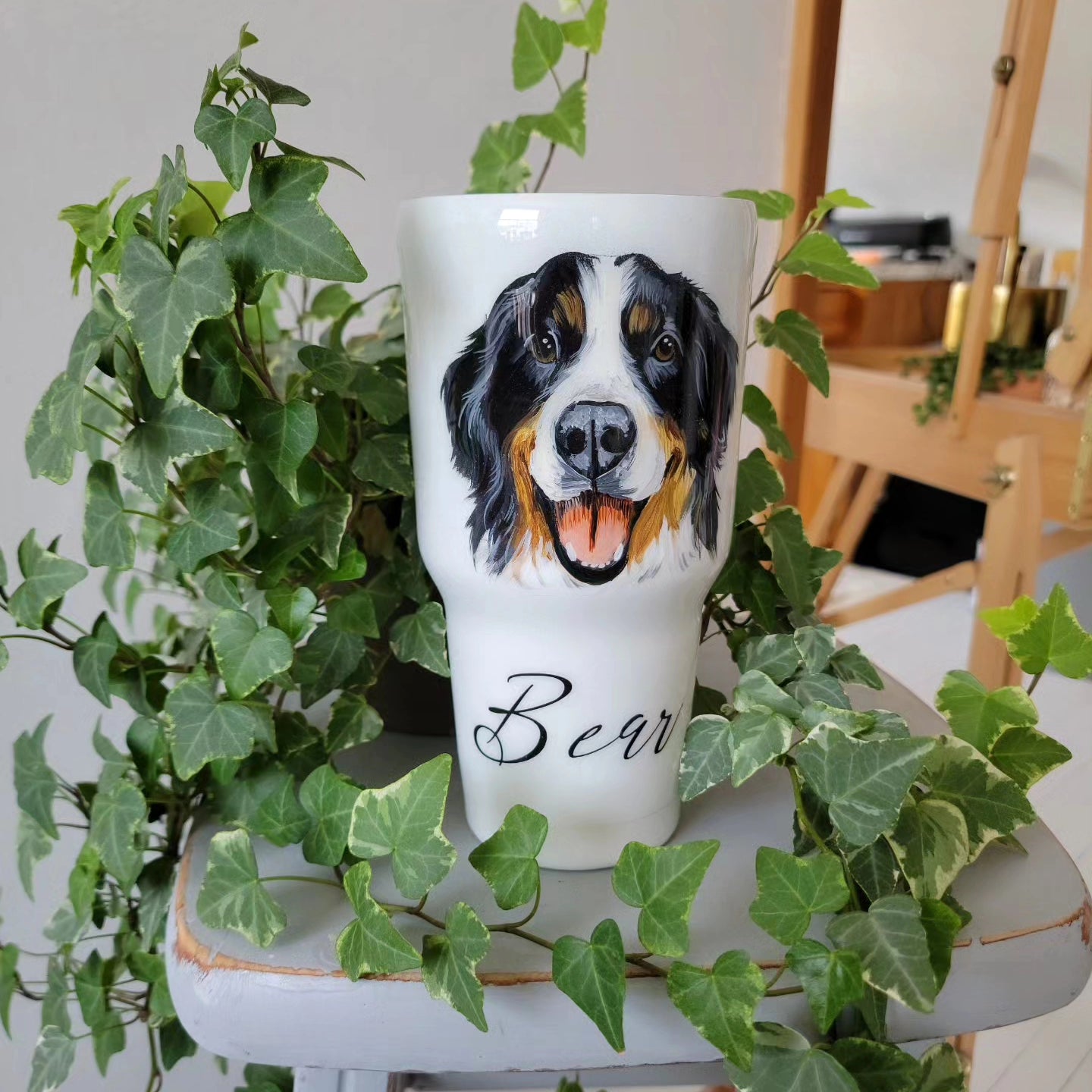 Hand Painted Pet Portrait Tumblers SOLD OUT ONLY AVAILABLE ON ETSY