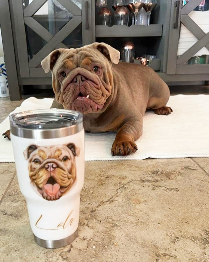 Hand Painted Pet Portrait Tumblers SOLD OUT ONLY AVAILABLE ON ETSY