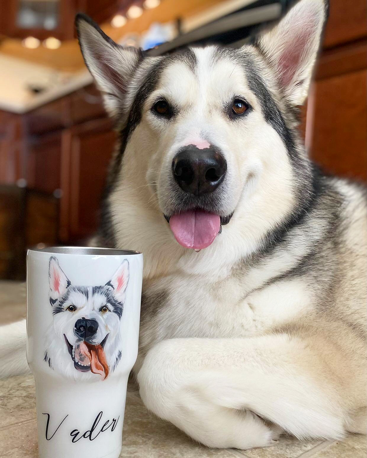 Hand Painted Pet Portrait Tumblers SOLD OUT ONLY AVAILABLE ON ETSY