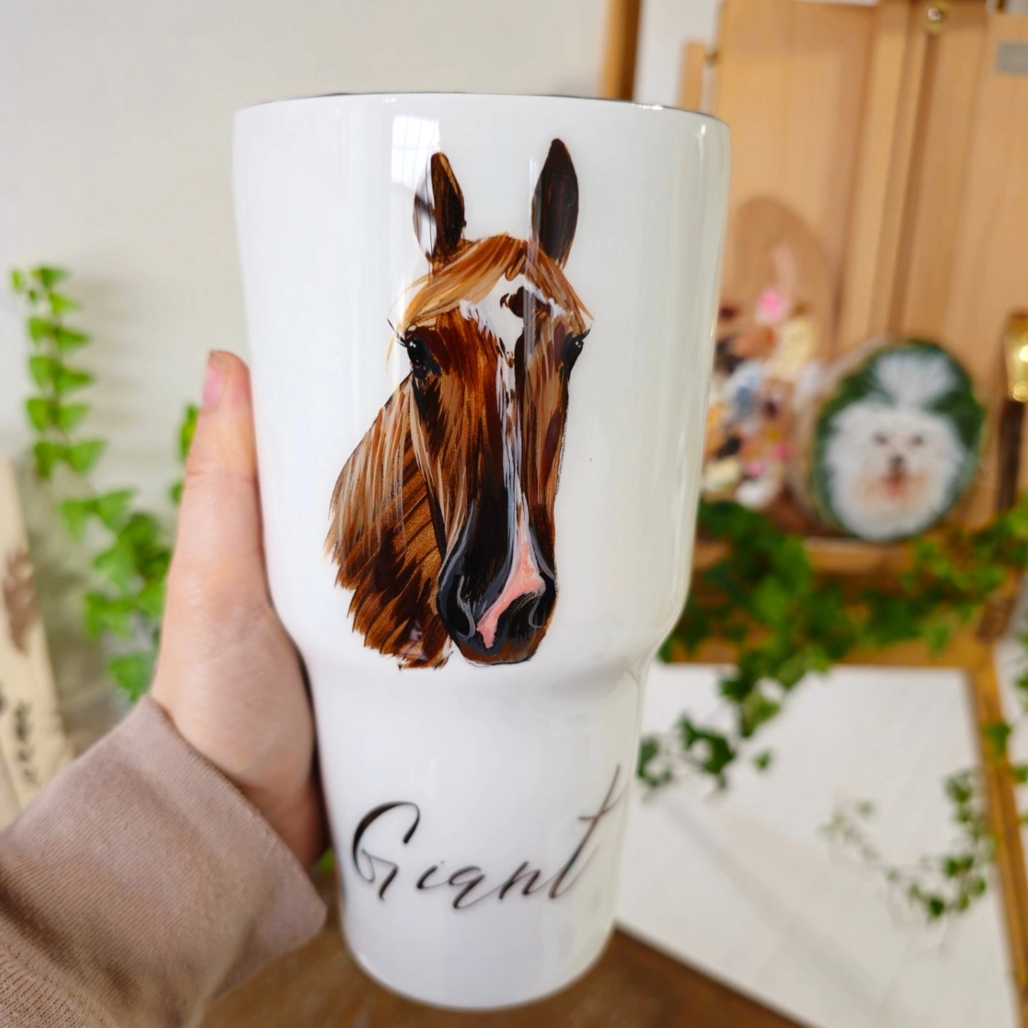 Hand Painted Pet Portrait Tumblers SOLD OUT ONLY AVAILABLE ON ETSY