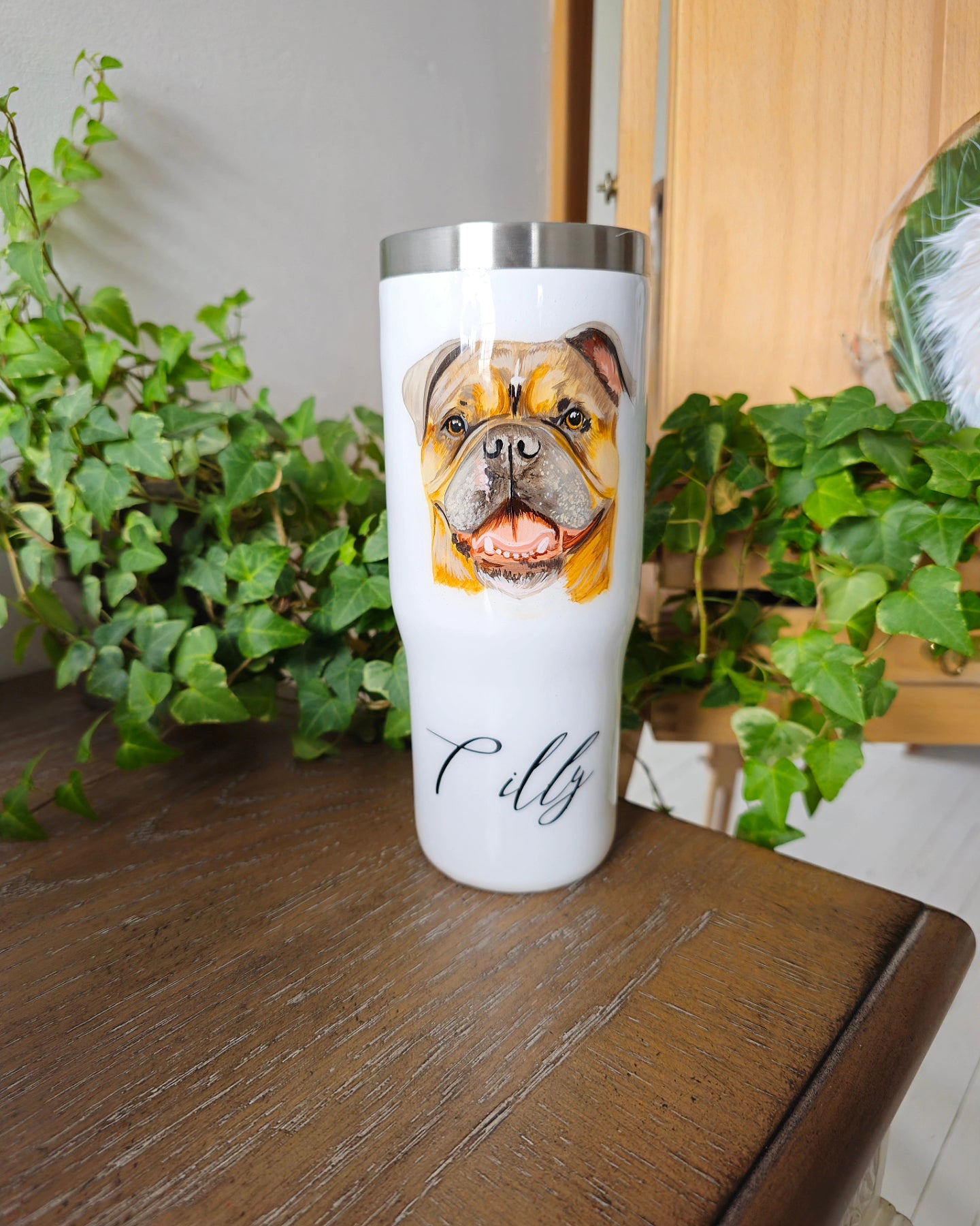 Hand Painted Pet Portrait Tumblers SOLD OUT ONLY AVAILABLE ON ETSY
