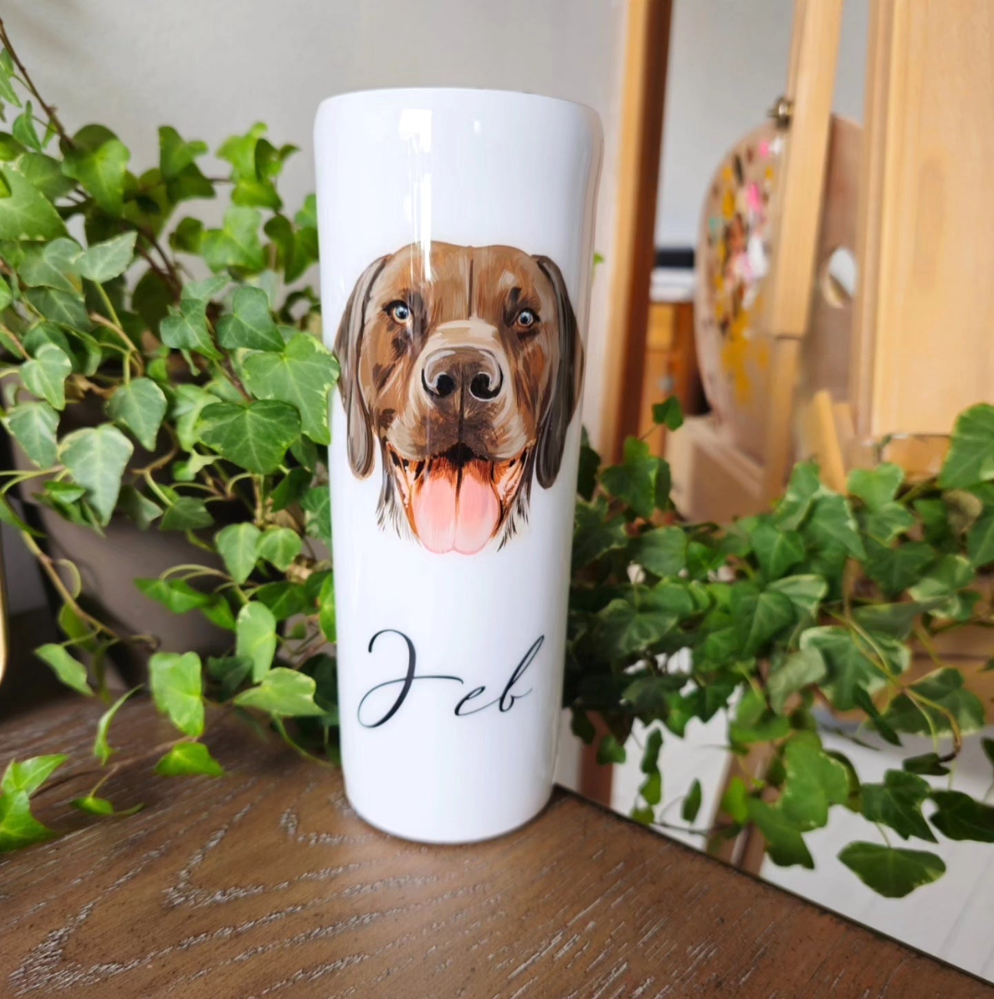 Hand Painted Pet Portrait Tumblers SOLD OUT ONLY AVAILABLE ON ETSY