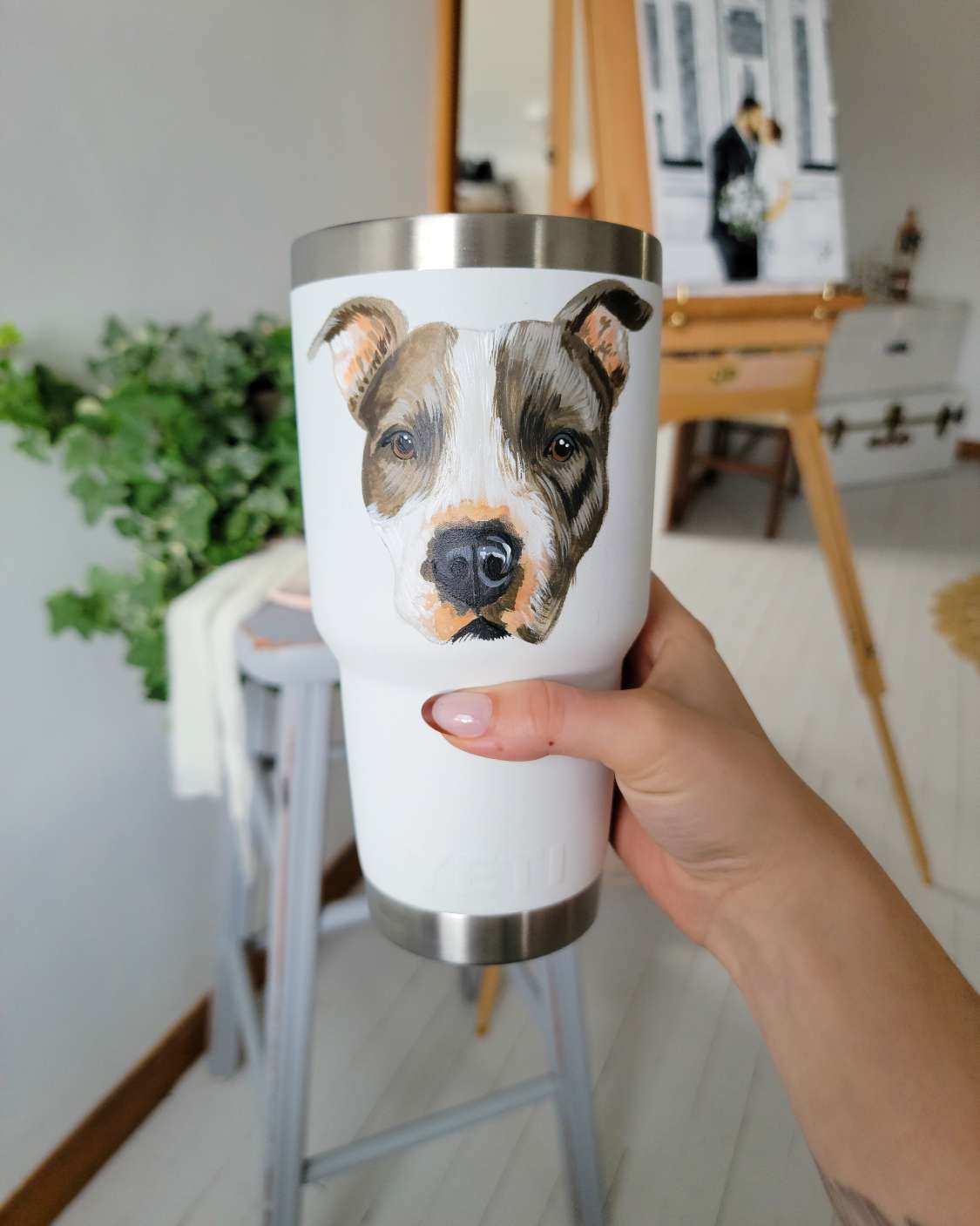 Hand Painted Pet Portrait Tumblers SOLD OUT ONLY AVAILABLE ON ETSY