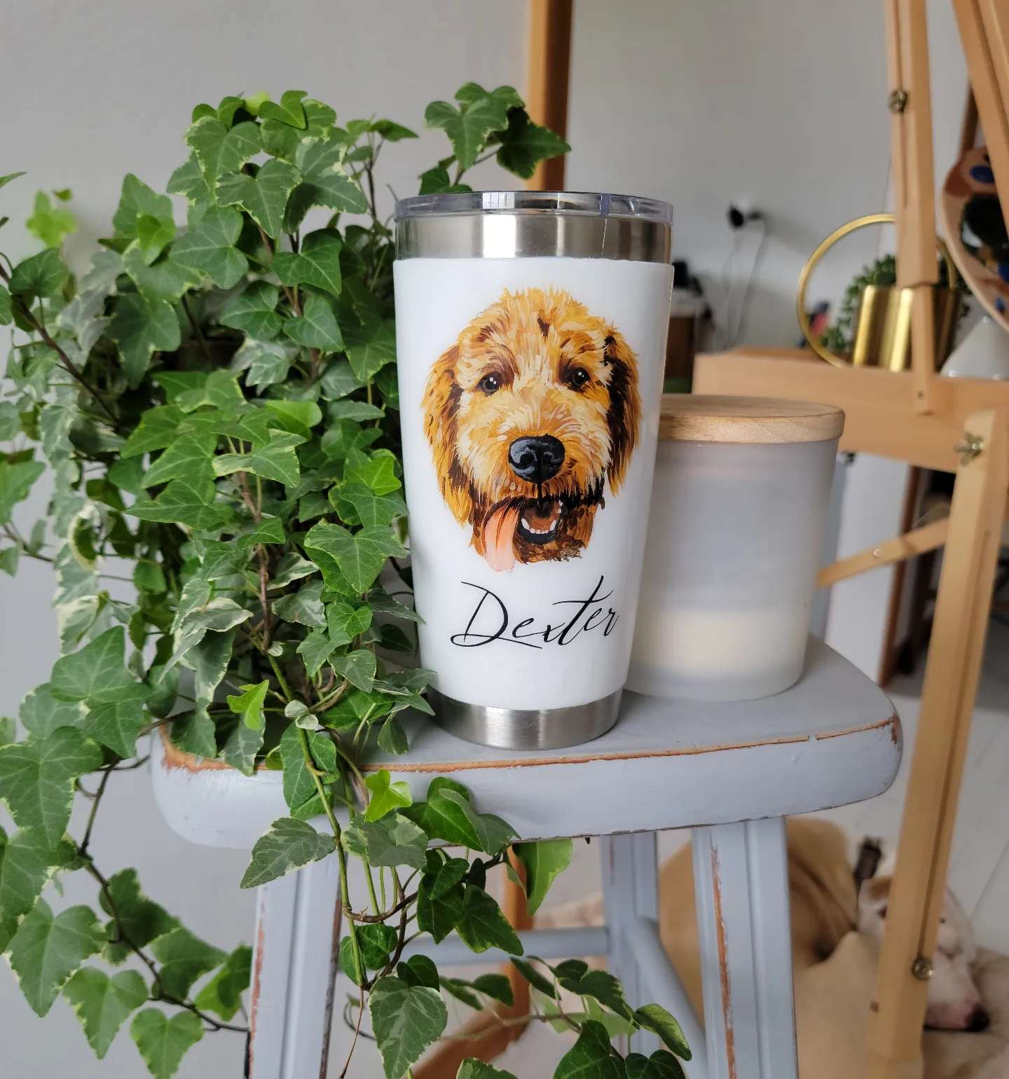 Hand Painted Pet Portrait Tumblers SOLD OUT ONLY AVAILABLE ON ETSY