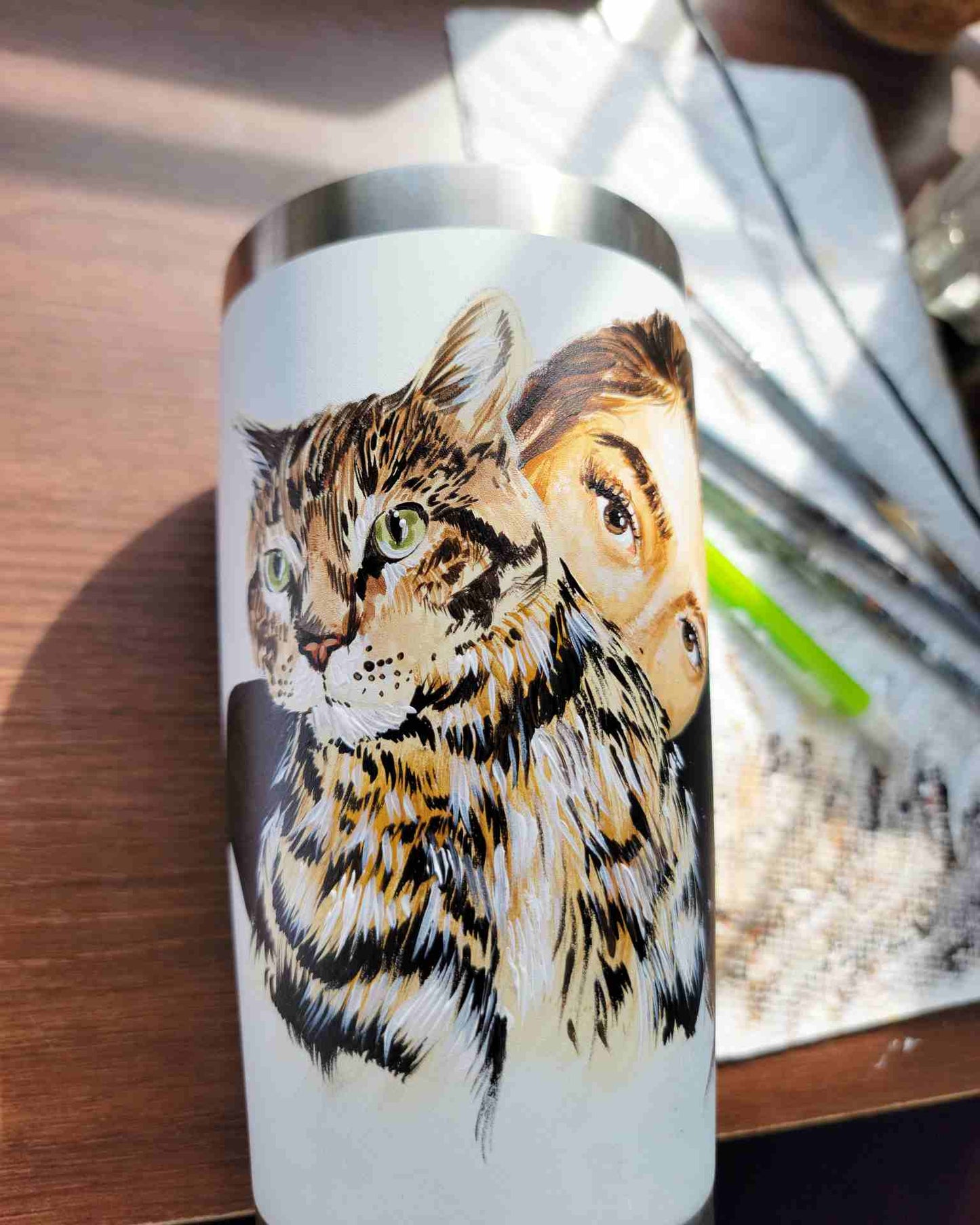 Hand Painted Pet Portrait Tumblers SOLD OUT ONLY AVAILABLE ON ETSY