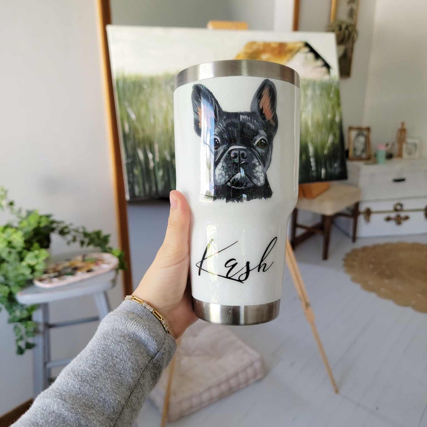 Hand Painted Pet Portrait Tumblers SOLD OUT ONLY AVAILABLE ON ETSY